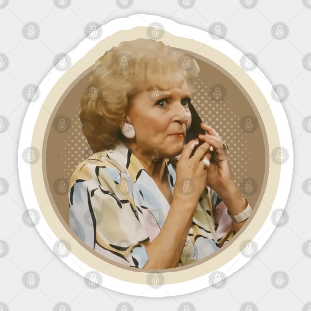 Betty white On Phone Sticker by sepatubau77